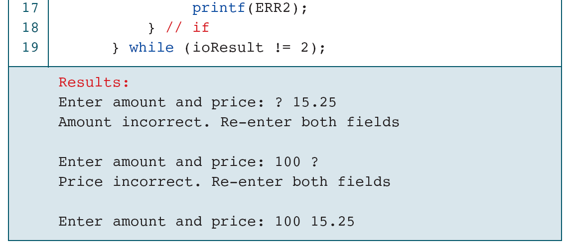 Continuation of the same example. A retry loop must handle exhaustion as well as a malformed token.
