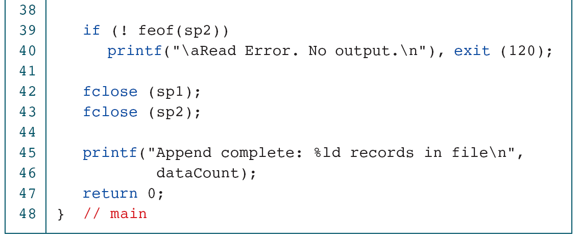 Earlier writes may already have occurred when reading fails. “No output” is misleading; this is not an atomic transaction.