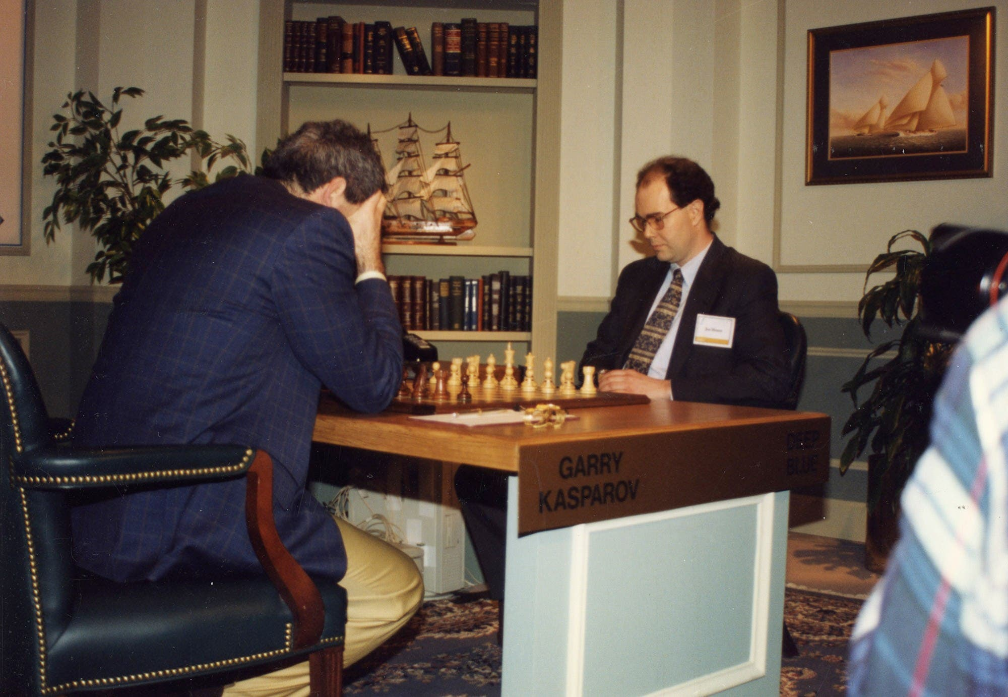 1997 rematch: Garry Kasparov and IBM operator Joe Hoane. Photograph: IBM.