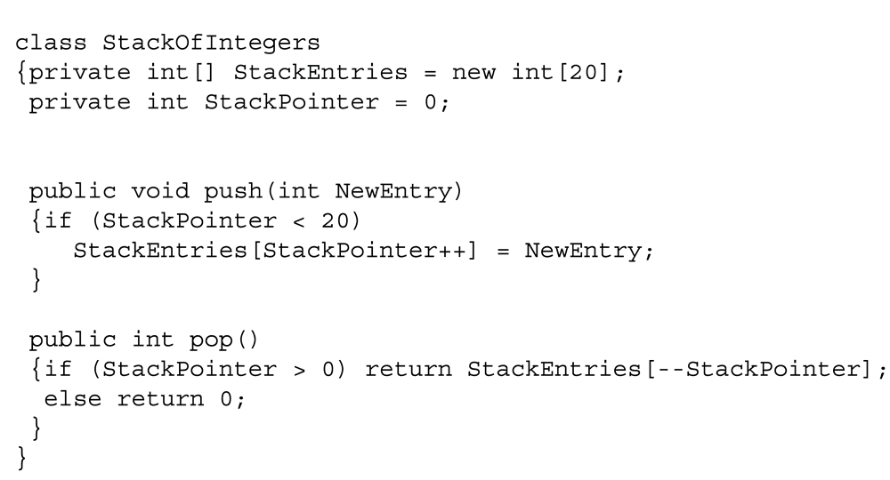 Original Java/C# illustration for comparison. The C lecture does not require class syntax.