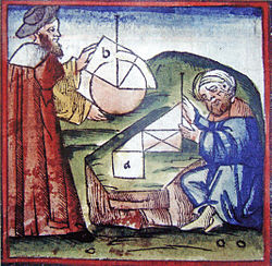 Geometrical learning in a manuscript illustration
