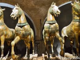 Bronze horses in a later display setting