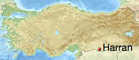 Map locating Harran
