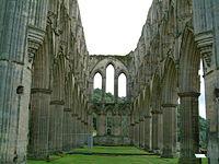 Ruined church interior