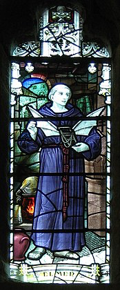 Stained-glass representation of Eilmer