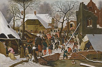 A northern European scene of village life