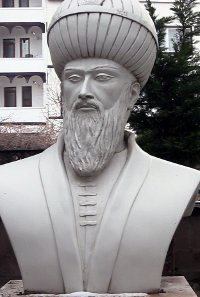A modern bust commemorating Sabuncuoğlu