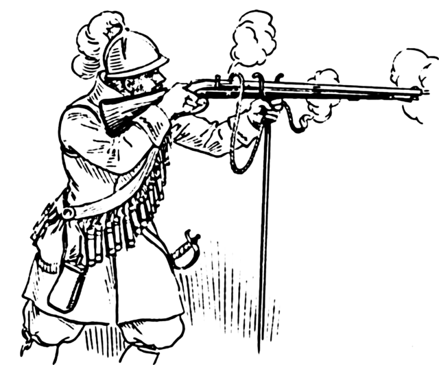 Illustration of a matchlock firearm