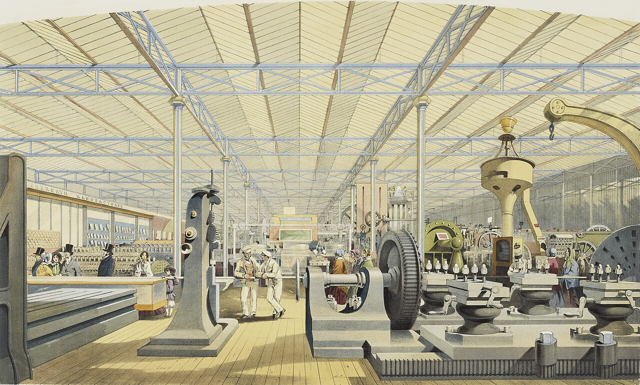 Moving machinery at the Great Exhibition of 1851 — published 1854